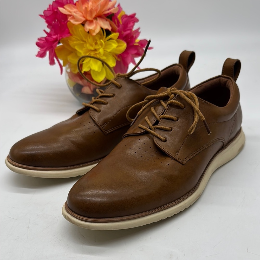 Jousen Milan Classic Brown Leather Oxfords Size 10.5 MS7808A